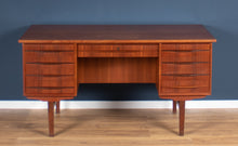 Load image into Gallery viewer, Retro Danish Teak 1960s Mid Century Pedestal Desk Two Sided