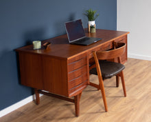 Load image into Gallery viewer, Retro Danish Teak 1960s Mid Century Pedestal Desk Two Sided