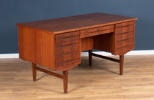 Load image into Gallery viewer, Retro Danish Teak 1960s Mid Century Pedestal Desk Two Sided