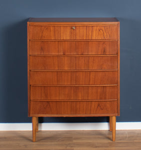 Retro Teak 1960s Danish Mid Century Chest Of Drawers