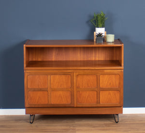 Retro Teak 1960s Nathan Squares TV/Media Cabinet Mid Century Sideboard On Hairpin Legs