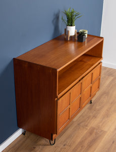 Retro Teak 1960s Nathan Squares TV/Media Cabinet Mid Century Sideboard On Hairpin Legs