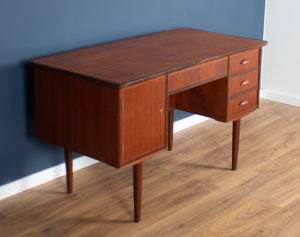 Retro Teak 1960s Danish Mid Century Desk Made In Denmark