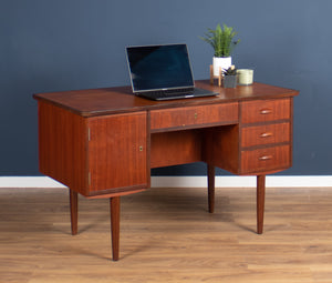 Retro Teak 1960s Danish Mid Century Desk Made In Denmark