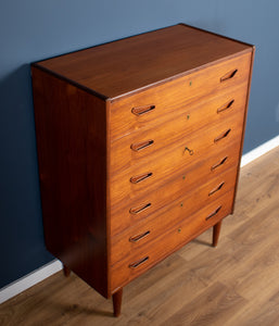 Retro Teak 1960s Danish Mid Century Chest Of Drawers Made In Denmark