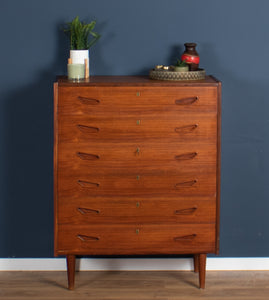 Retro Teak 1960s Danish Mid Century Chest Of Drawers Made In Denmark