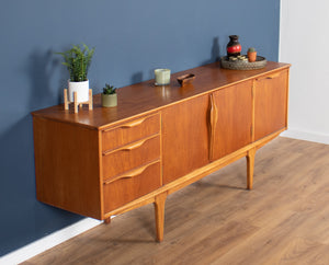 Retro 1960s Teak Jentique Mid Century Sideboard With Folded Handles