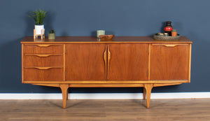 Retro 1960s Teak Jentique Mid Century Sideboard With Folded Handles