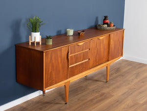 Retro Teak 1960s Jentique Mid Century Sideboard With Folded Handles