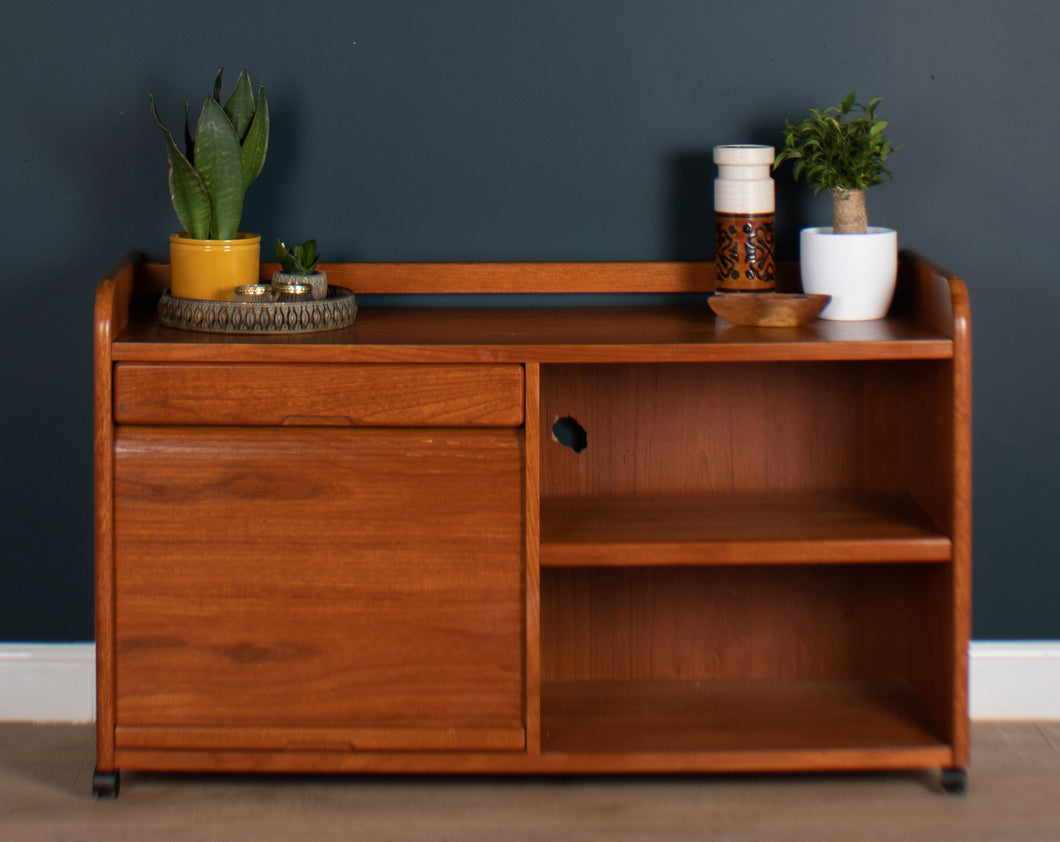 Retro Teak Danish 1960s Record Cabinet , Media Cabinet