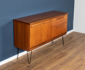 Retro Teak 1960s Meredew Mid Century Sideboard On Hairpin Legs