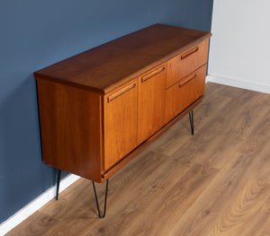 Retro Teak 1960s Meredew Mid Century Sideboard On Hairpin Legs