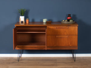 Retro Teak 1960s Meredew Mid Century Sideboard On Hairpin Legs