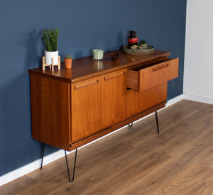 Retro Teak 1960s Meredew Mid Century Sideboard On Hairpin Legs