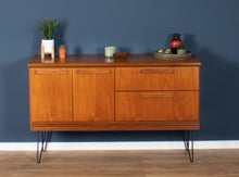 Load image into Gallery viewer, Retro Teak 1960s Meredew Mid Century Sideboard On Hairpin Legs