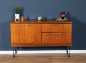 Retro Teak 1960s Meredew Mid Century Sideboard On Hairpin Legs