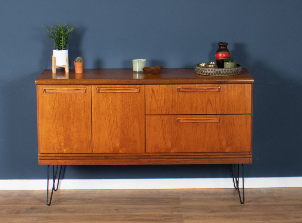 Retro Teak 1960s Meredew Mid Century Sideboard On Hairpin Legs