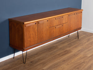 Retro Teak 1960s Long Meredew Mid Century Sideboard On Hairpin Legs