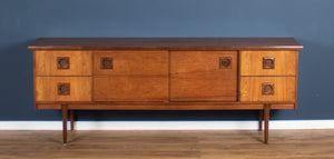 Retro Teak 1960s Long Bath Cabinet Makers Sideboard BCM