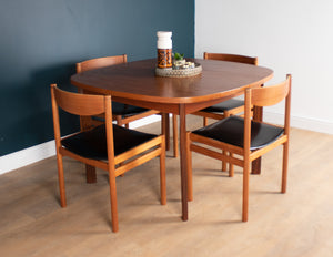 Retro Teak 1960s Danish Style Dining Table & Four Chairs