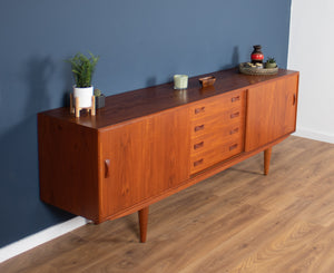 Retro Teak Danish 1960s Long Mid Century Sideboard By Clausen & Søn Denmark