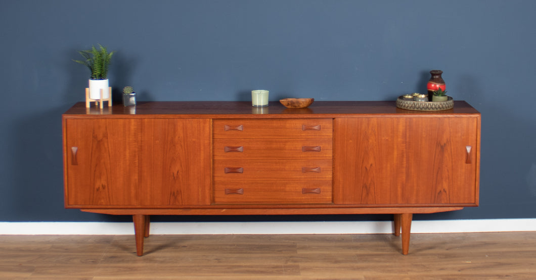 Retro Teak Danish 1960s Long Mid Century Sideboard By Clausen & Søn Denmark