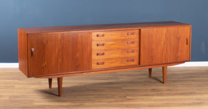 Retro Teak Danish 1960s Long Mid Century Sideboard By Clausen & Søn Denmark