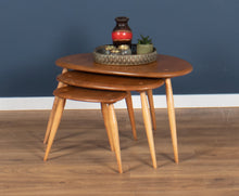 Load image into Gallery viewer, Vintage Retro Ercol Windsor Blonde Elm &#39;Pebble&#39; Nesting Tables Model 354