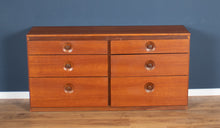 Load image into Gallery viewer, Retro Teak 1960s Meredew Six Drawer Double Chest Of Drawers Sideboard