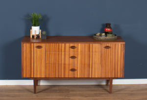 Retro 1960s Teak & Zebrano Short Sideboard By EON Elliots Of Newbury TV Cabinet