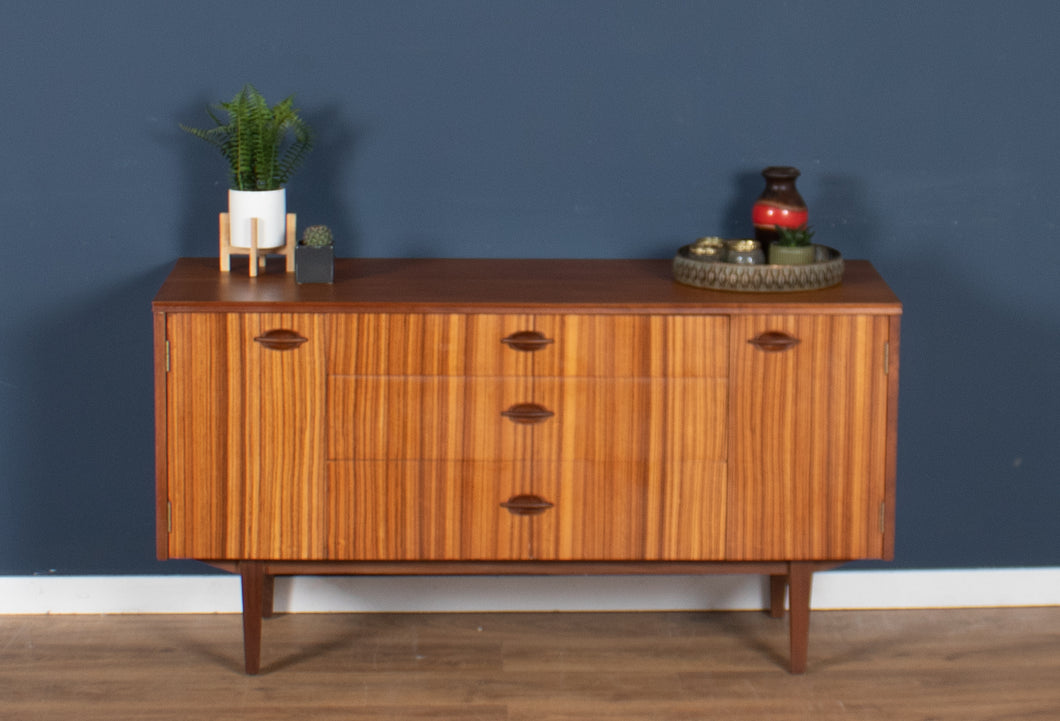 Retro 1960s Teak & Zebrano Short Sideboard By EON Elliots Of Newbury TV Cabinet