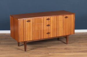 Retro 1960s Teak & Zebrano Short Sideboard By EON Elliots Of Newbury TV Cabinet