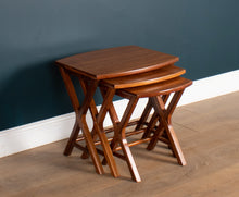 Load image into Gallery viewer, Retro 1960s Trio Of Cherry Wood Coffee Nesting Tables By Starbay