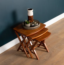 Load image into Gallery viewer, Retro 1960s Trio Of Cherry Wood Coffee Nesting Tables By Starbay