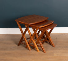 Load image into Gallery viewer, Retro 1960s Trio Of Cherry Wood Coffee Nesting Tables By Starbay