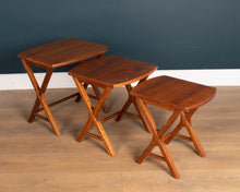 Load image into Gallery viewer, Retro 1960s Trio Of Cherry Wood Coffee Nesting Tables By Starbay