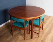 Load image into Gallery viewer, Round Mcintosh Dining Table &amp; 4 Four Chairs Space Saving Tuck Under