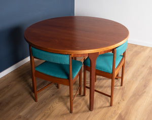 Round Mcintosh Dining Table & 4 Four Chairs Space Saving Tuck Under