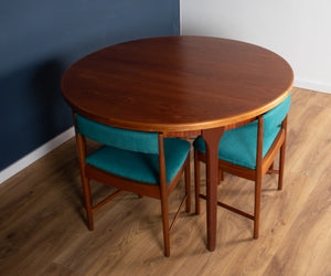 Round Mcintosh Dining Table & 4 Four Chairs Space Saving Tuck Under