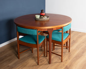 Round Mcintosh Dining Table & 4 Four Chairs Space Saving Tuck Under