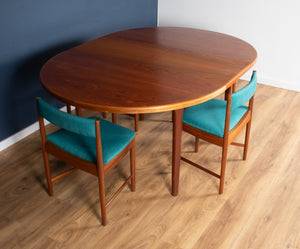 Round Mcintosh Dining Table & 4 Four Chairs Space Saving Tuck Under