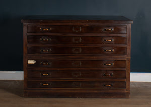 Vintage 1920s British Oak Plan Chest , Architects  Drawing Chest Architects