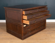 Load image into Gallery viewer, Vintage 1920s British Oak Plan Chest , Architects  Drawing Chest Architects