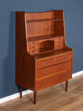 Load image into Gallery viewer, Retro Danish 1960s Teak Desk Bureau Mid Century Writing Desk