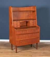 Load image into Gallery viewer, Retro Danish 1960s Teak Desk Bureau Mid Century Writing Desk