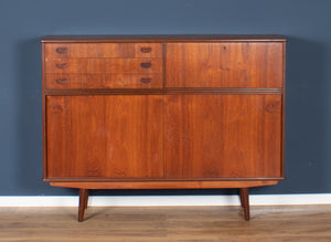 Retro Teak 1960s Danish Mid Centry Highboard Sideboard