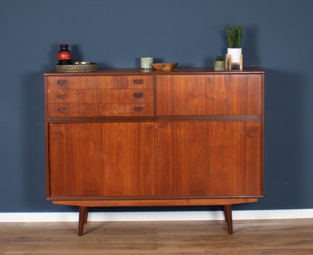 Retro Teak 1960s Danish Mid Centry Highboard Sideboard