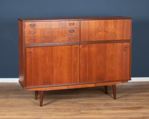 Retro Teak 1960s Danish Mid Centry Highboard Sideboard