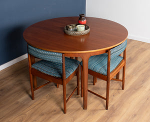 Round Mcintosh Dining Table & 4 Four Chairs Space Saving Tuck Under