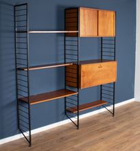 Load image into Gallery viewer, Retro Teak 1960s Mid Century Two Bay Ladder Shelving System